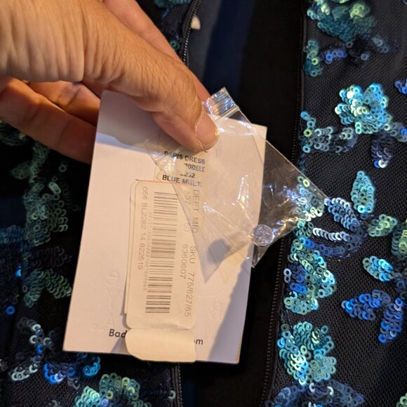 Belle Badgley Mischka Paris Dress blue size 4 cocktail sequin BNWT - Picture 8 of 11
